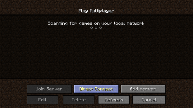 manually connect to lan game minecraft