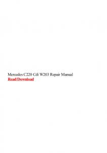 free download mercedes benz c-class w203 2000-2007 repair manual pdf