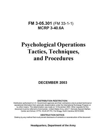 psychological operations field manual no 33 1